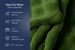 Faux Fur Wave Throw Blanket