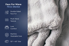 Faux Fur Wave Throw Blanket