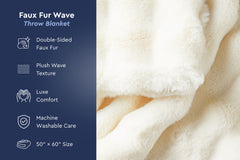 Faux Fur Wave Throw Blanket