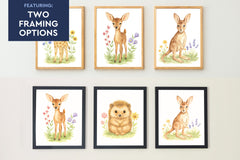Adorable Baby Animals Art Print, Framed (12" x 16")