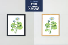 Watercolor Florals Art Print, Framed (12" x 16")