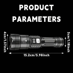 Ultra-Bright Tactical LED Flashlight – 3 Modes, USB Rechargeable, 600 Lumen, Outdoor, Hiking & Camping