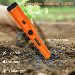 360° Pinpointer Metal Detector with LED, Vibration & Holster (Orange)