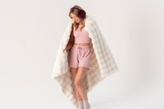 Faux Fur Wave Throw Blanket