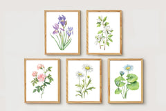Watercolor Florals Art Print, Framed (12" x 16")