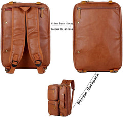 Men’s Leather Messenger Bag – Secure Anti-Theft Convertible Work