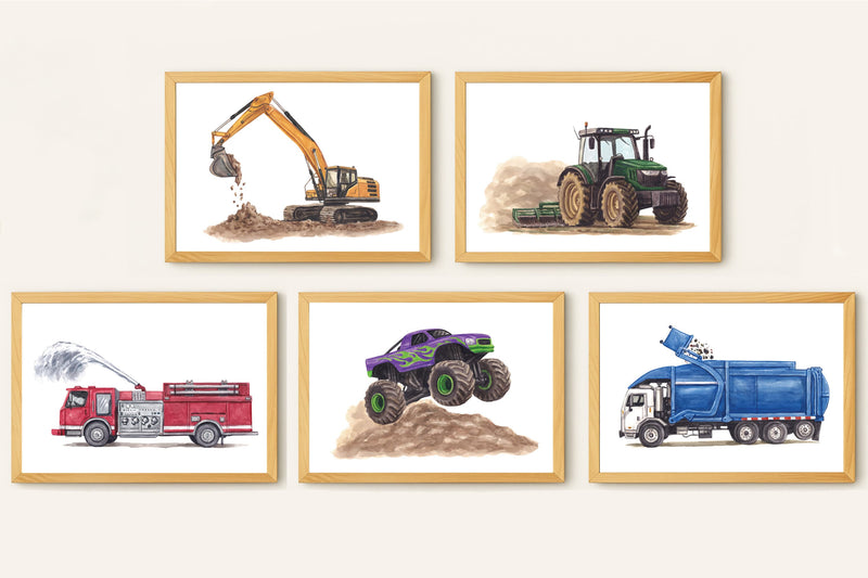 Humongous Trucks Art Print, Framed (16