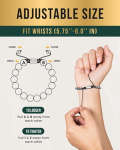 High Power Magnetic Hematite Bracelet Silver Titan