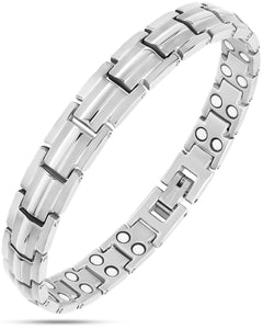 Women's Ultra Strength Silver Titanium Magnetic Therapy Bracelet